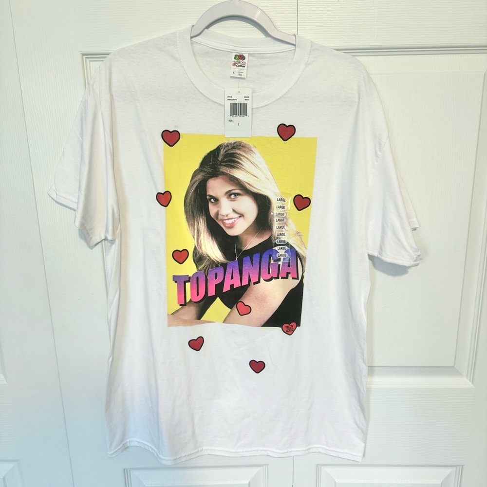 NWT Boy Meets World TOPANGA hearts T-shirt LARGE